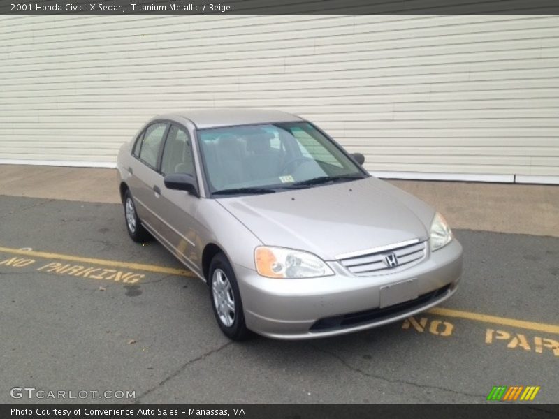 Titanium Metallic / Beige 2001 Honda Civic LX Sedan