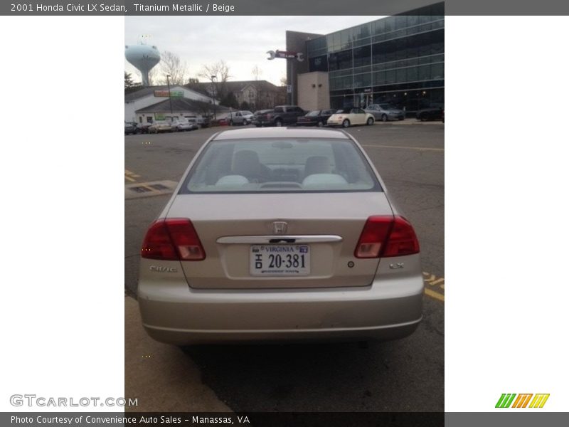 Titanium Metallic / Beige 2001 Honda Civic LX Sedan