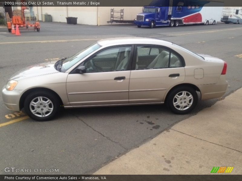 Titanium Metallic / Beige 2001 Honda Civic LX Sedan