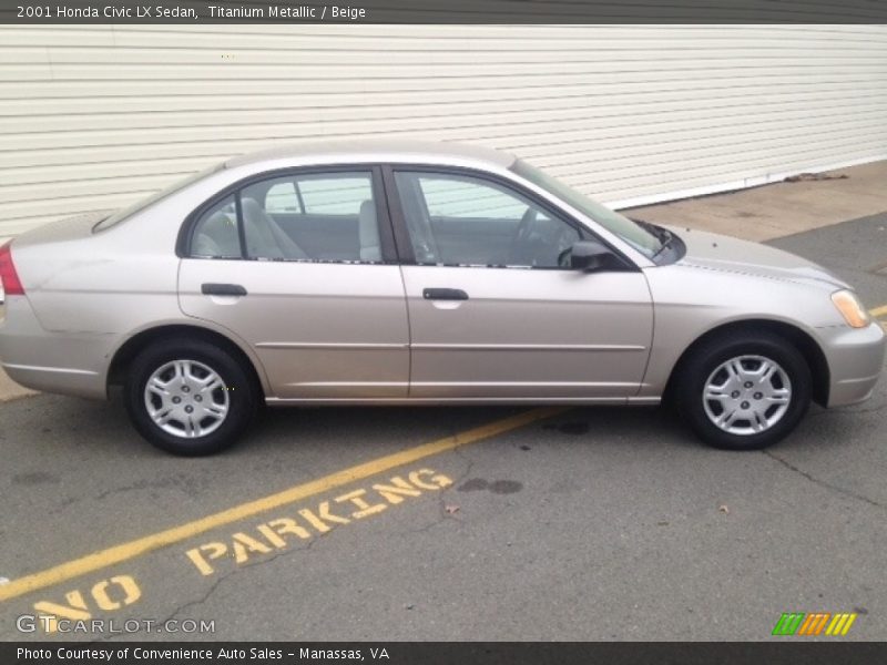 Titanium Metallic / Beige 2001 Honda Civic LX Sedan