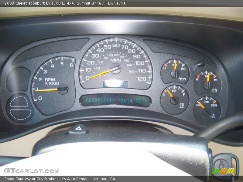 Summit White / Tan/Neutral 2003 Chevrolet Suburban 1500 LS 4x4