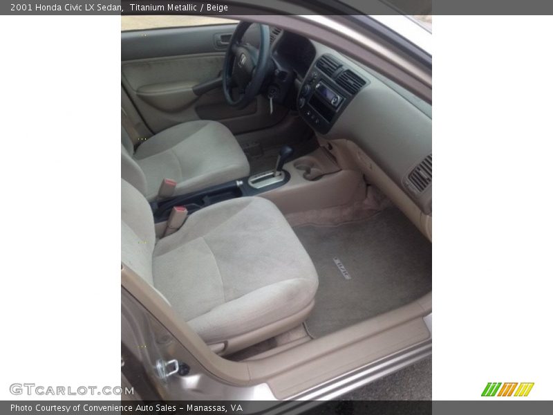 Titanium Metallic / Beige 2001 Honda Civic LX Sedan