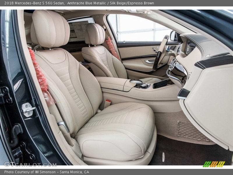 Anthracite Blue Metallic / Silk Beige/Espresso Brown 2018 Mercedes-Benz S 560 Sedan