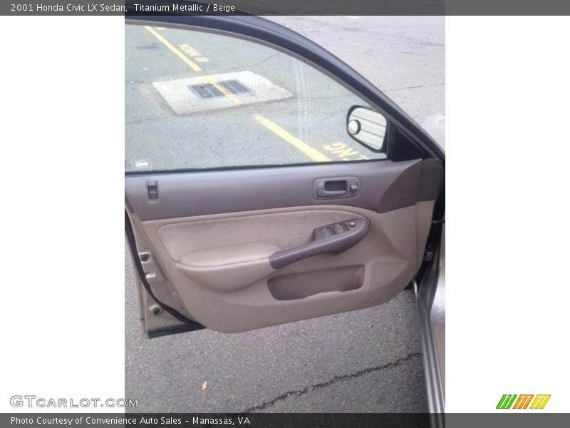 Titanium Metallic / Beige 2001 Honda Civic LX Sedan