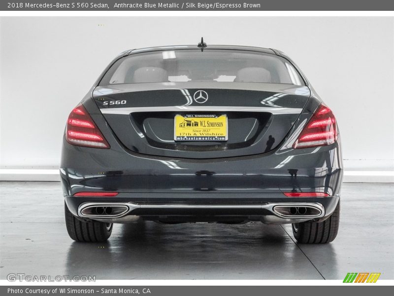 Anthracite Blue Metallic / Silk Beige/Espresso Brown 2018 Mercedes-Benz S 560 Sedan