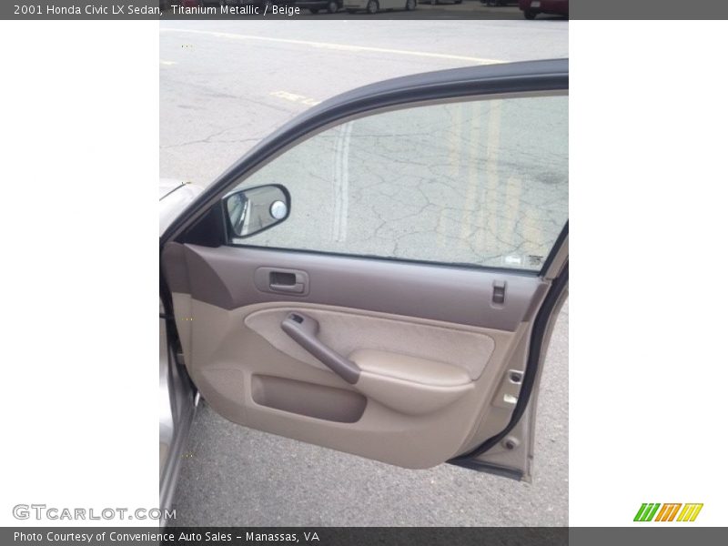 Titanium Metallic / Beige 2001 Honda Civic LX Sedan