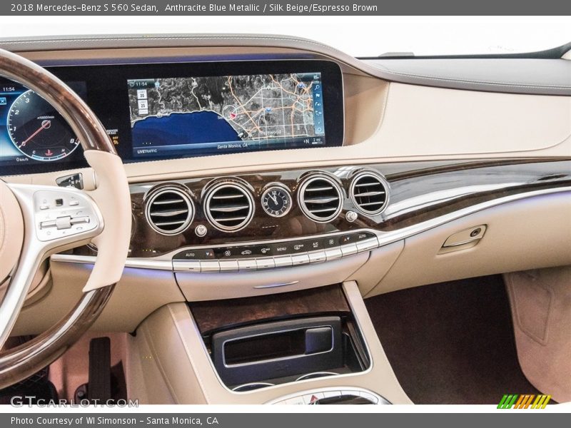 Anthracite Blue Metallic / Silk Beige/Espresso Brown 2018 Mercedes-Benz S 560 Sedan