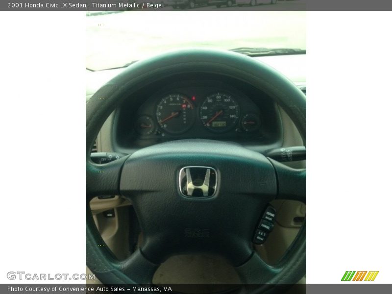 Titanium Metallic / Beige 2001 Honda Civic LX Sedan