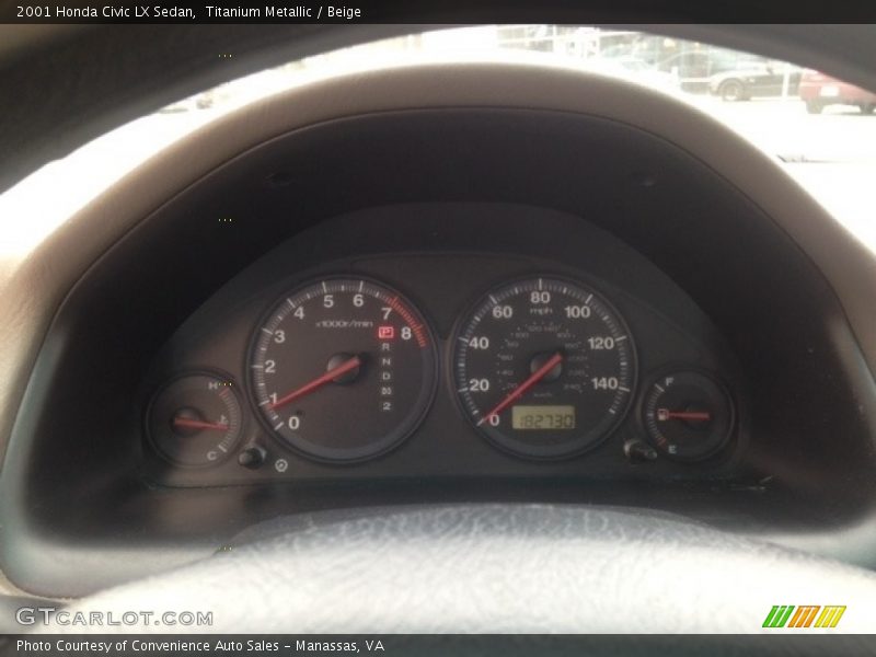 Titanium Metallic / Beige 2001 Honda Civic LX Sedan