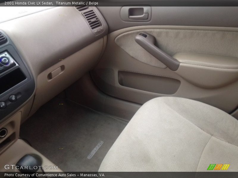 Titanium Metallic / Beige 2001 Honda Civic LX Sedan