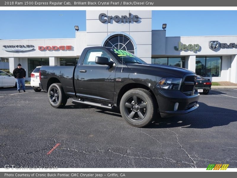 Brilliant Black Crystal Pearl / Black/Diesel Gray 2018 Ram 1500 Express Regular Cab