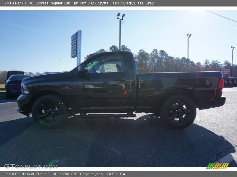 Brilliant Black Crystal Pearl / Black/Diesel Gray 2018 Ram 1500 Express Regular Cab