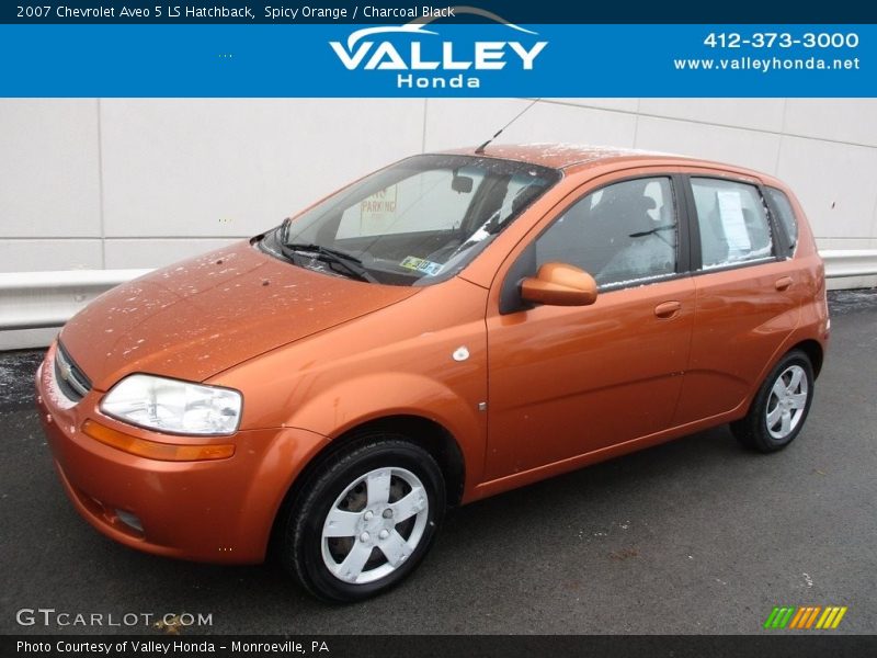 Spicy Orange / Charcoal Black 2007 Chevrolet Aveo 5 LS Hatchback