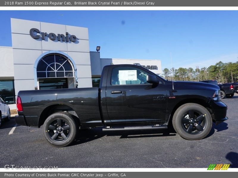 Brilliant Black Crystal Pearl / Black/Diesel Gray 2018 Ram 1500 Express Regular Cab