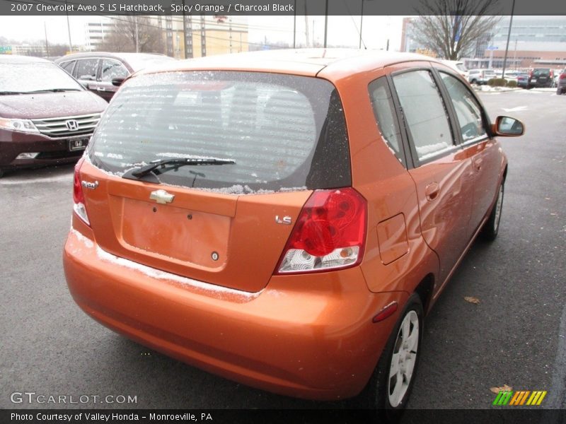 Spicy Orange / Charcoal Black 2007 Chevrolet Aveo 5 LS Hatchback