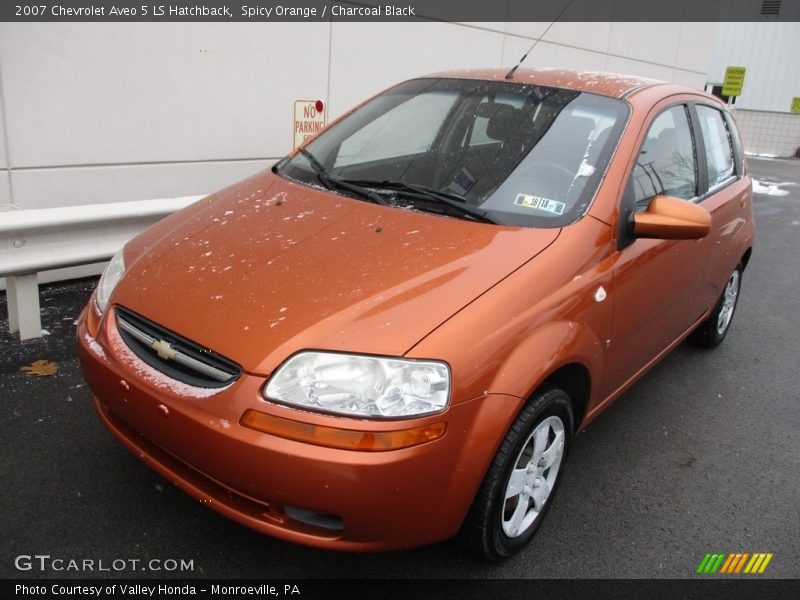 Spicy Orange / Charcoal Black 2007 Chevrolet Aveo 5 LS Hatchback