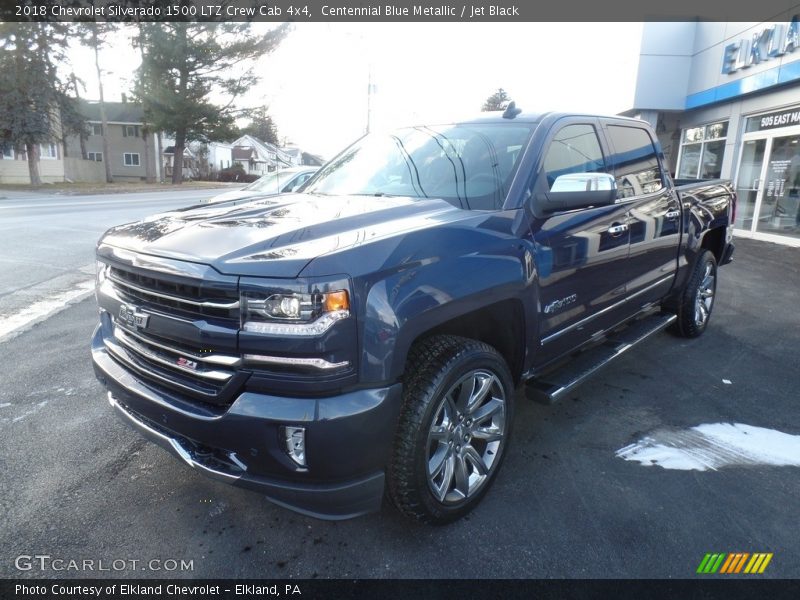 Centennial Blue Metallic / Jet Black 2018 Chevrolet Silverado 1500 LTZ Crew Cab 4x4