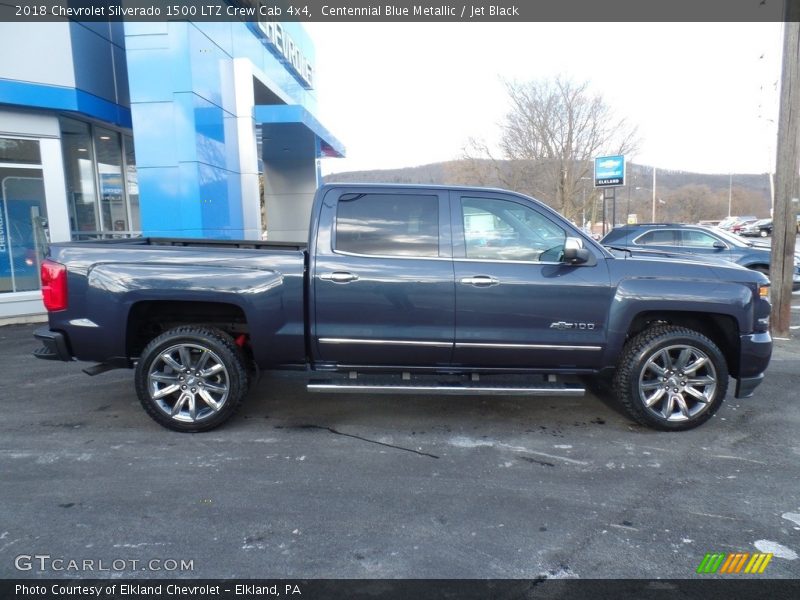 Centennial Blue Metallic / Jet Black 2018 Chevrolet Silverado 1500 LTZ Crew Cab 4x4