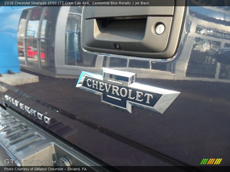 Centennial Blue Metallic / Jet Black 2018 Chevrolet Silverado 1500 LTZ Crew Cab 4x4