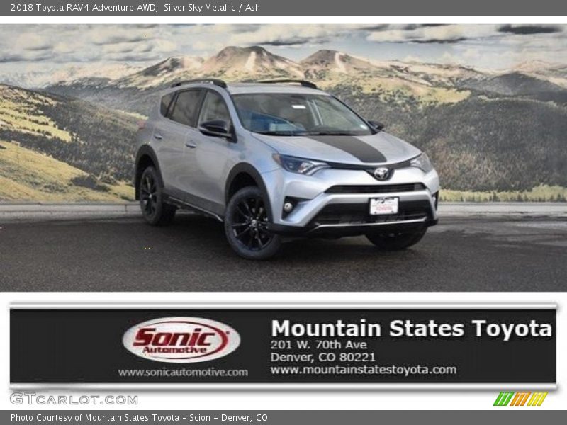 Silver Sky Metallic / Ash 2018 Toyota RAV4 Adventure AWD