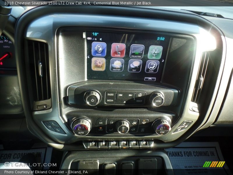 Centennial Blue Metallic / Jet Black 2018 Chevrolet Silverado 1500 LTZ Crew Cab 4x4