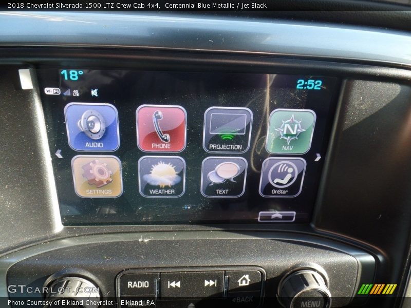 Centennial Blue Metallic / Jet Black 2018 Chevrolet Silverado 1500 LTZ Crew Cab 4x4