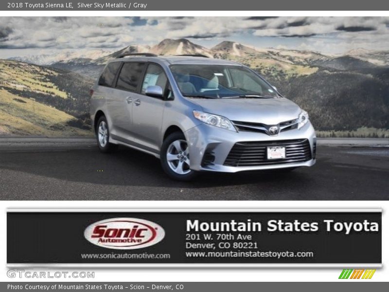 Silver Sky Metallic / Gray 2018 Toyota Sienna LE