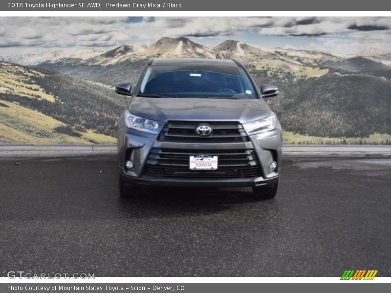Predawn Gray Mica / Black 2018 Toyota Highlander SE AWD