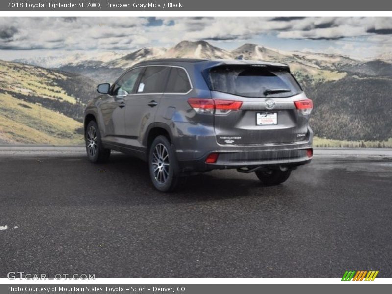Predawn Gray Mica / Black 2018 Toyota Highlander SE AWD