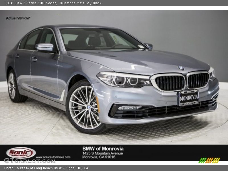 Bluestone Metallic / Black 2018 BMW 5 Series 540i Sedan