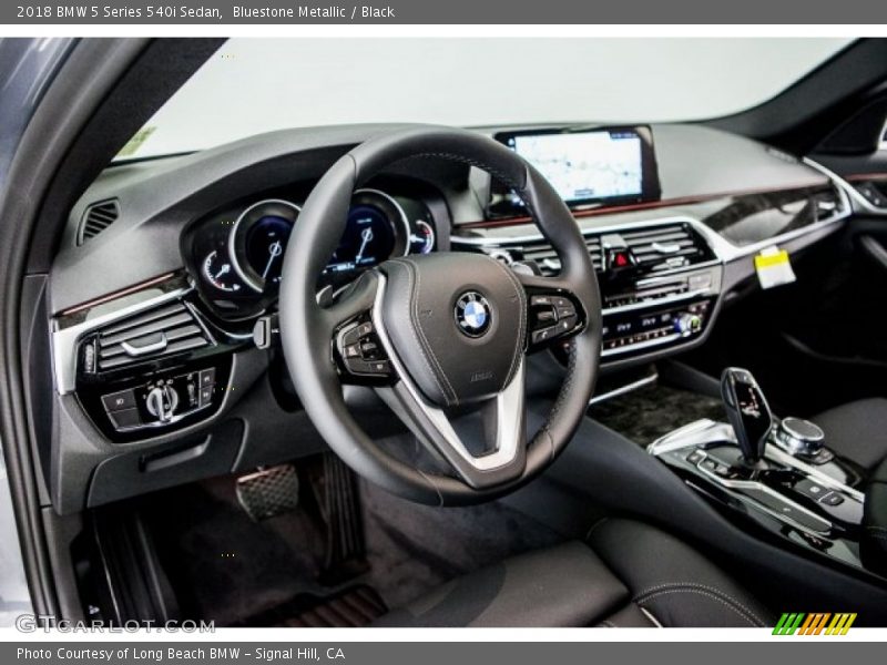 Bluestone Metallic / Black 2018 BMW 5 Series 540i Sedan