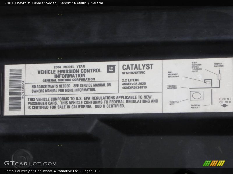 Sandrift Metallic / Neutral 2004 Chevrolet Cavalier Sedan