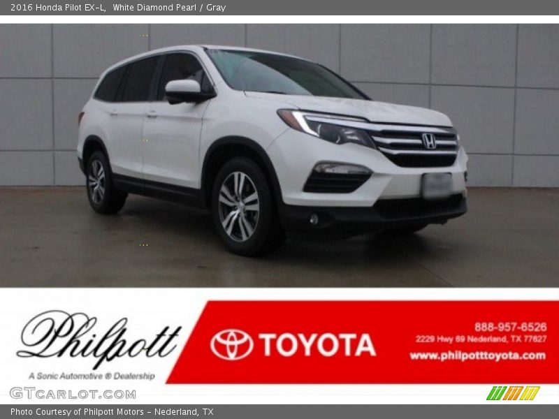 White Diamond Pearl / Gray 2016 Honda Pilot EX-L