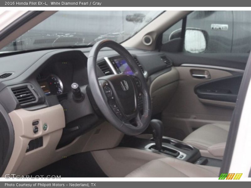 White Diamond Pearl / Gray 2016 Honda Pilot EX-L