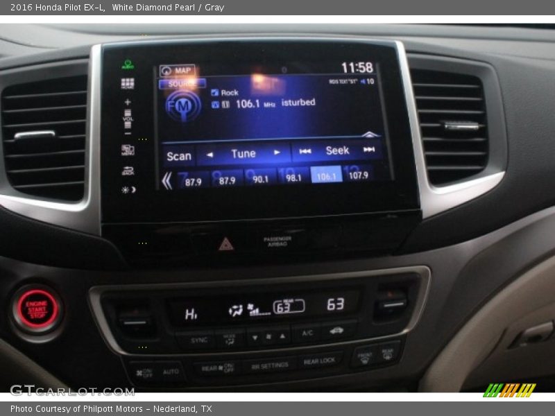 White Diamond Pearl / Gray 2016 Honda Pilot EX-L