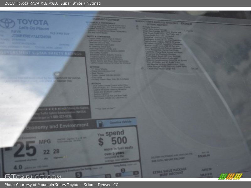 Super White / Nutmeg 2018 Toyota RAV4 XLE AWD