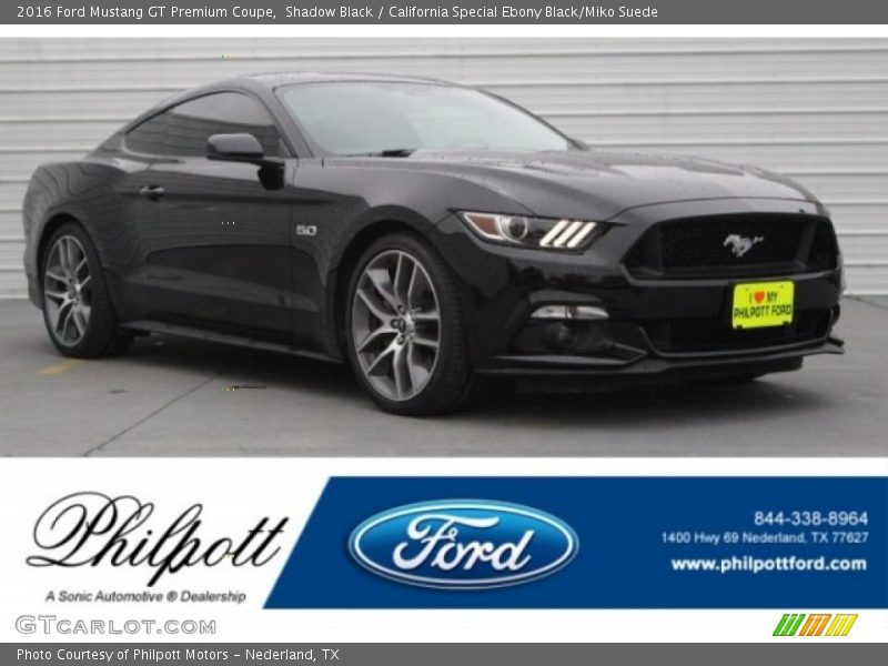 Shadow Black / California Special Ebony Black/Miko Suede 2016 Ford Mustang GT Premium Coupe