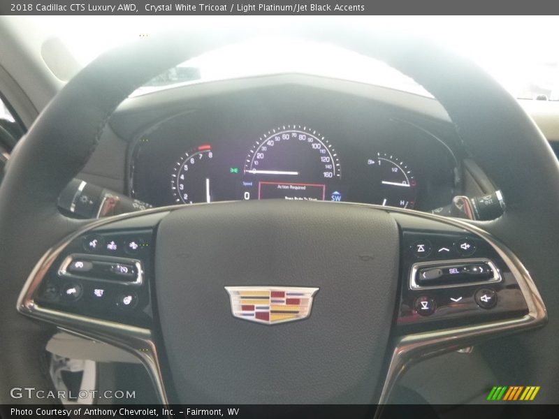 Crystal White Tricoat / Light Platinum/Jet Black Accents 2018 Cadillac CTS Luxury AWD