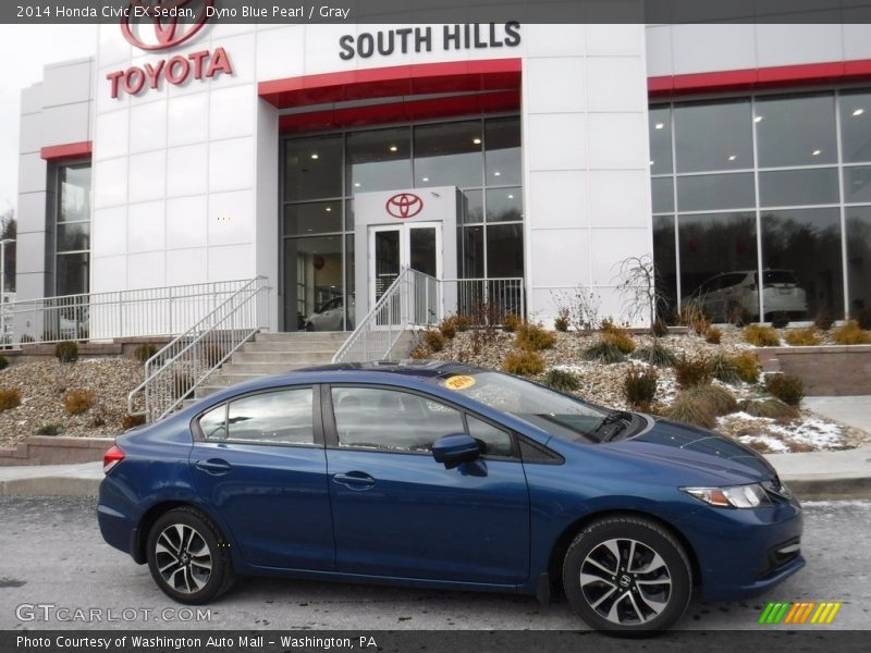 Dyno Blue Pearl / Gray 2014 Honda Civic EX Sedan