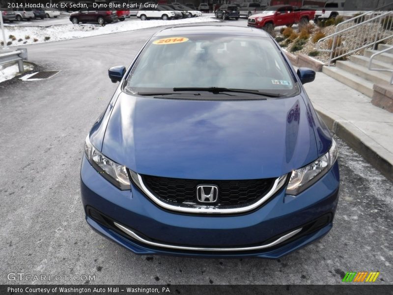 Dyno Blue Pearl / Gray 2014 Honda Civic EX Sedan
