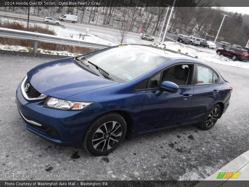 Dyno Blue Pearl / Gray 2014 Honda Civic EX Sedan