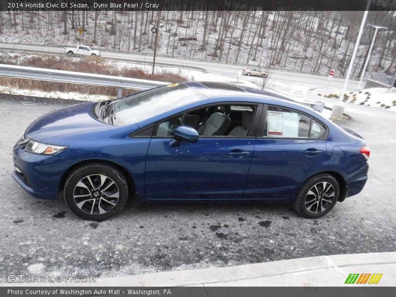 Dyno Blue Pearl / Gray 2014 Honda Civic EX Sedan
