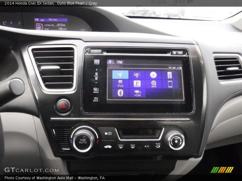 Dyno Blue Pearl / Gray 2014 Honda Civic EX Sedan