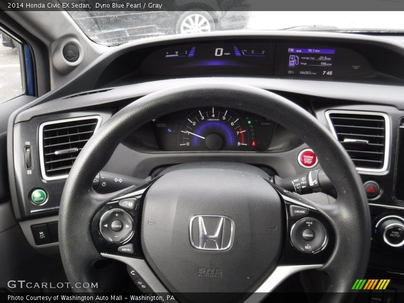 Dyno Blue Pearl / Gray 2014 Honda Civic EX Sedan