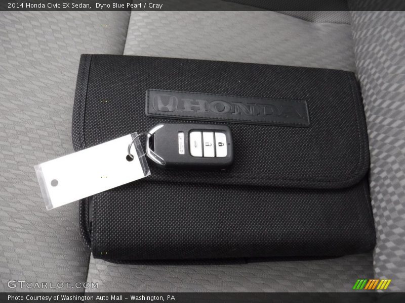 Dyno Blue Pearl / Gray 2014 Honda Civic EX Sedan