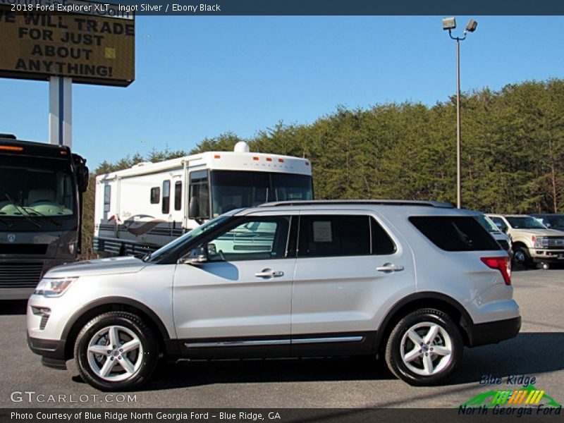 Ingot Silver / Ebony Black 2018 Ford Explorer XLT