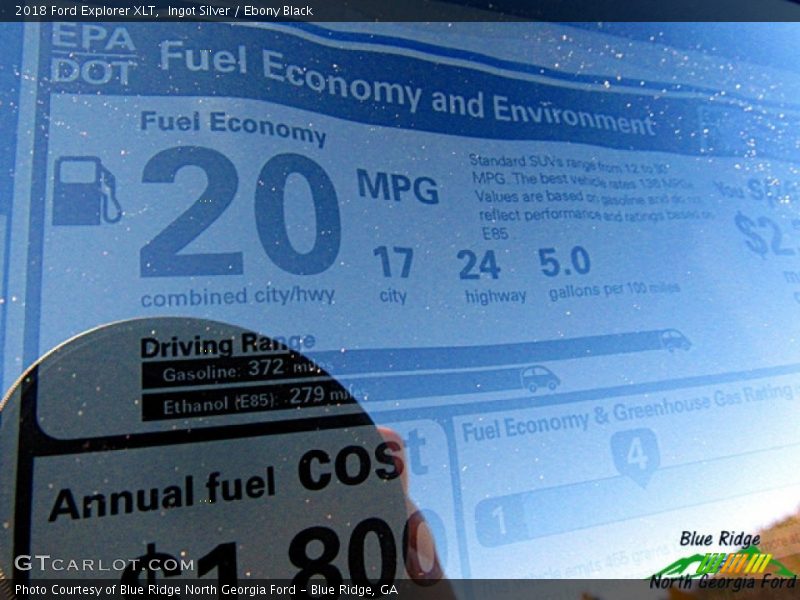 Ingot Silver / Ebony Black 2018 Ford Explorer XLT