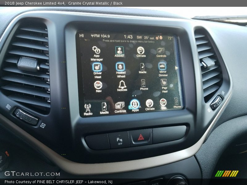 Granite Crystal Metallic / Black 2018 Jeep Cherokee Limited 4x4