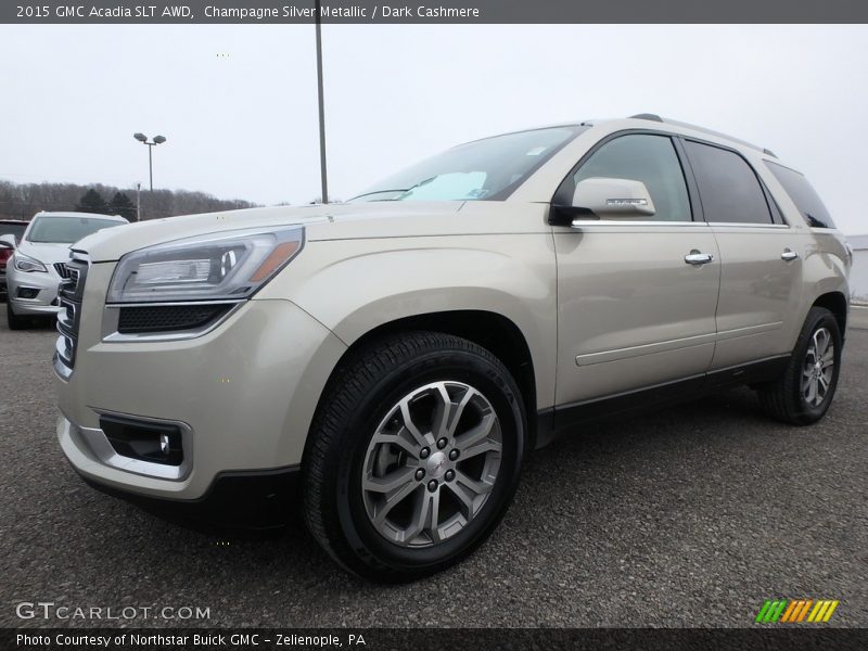 Champagne Silver Metallic / Dark Cashmere 2015 GMC Acadia SLT AWD
