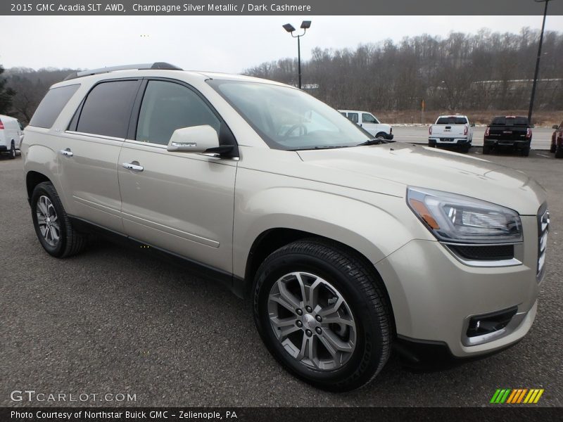 Champagne Silver Metallic / Dark Cashmere 2015 GMC Acadia SLT AWD
